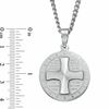 Thumbnail Image 2 of Men's Lord's Prayer Round Cross Pendant in Stainless Steel - 24"