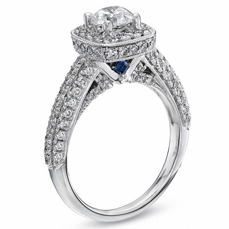 Main Image 3 of Vera Wang Love Collection 2 CT. T.W. Diamond Frame Engagement Ring in 14K White Gold