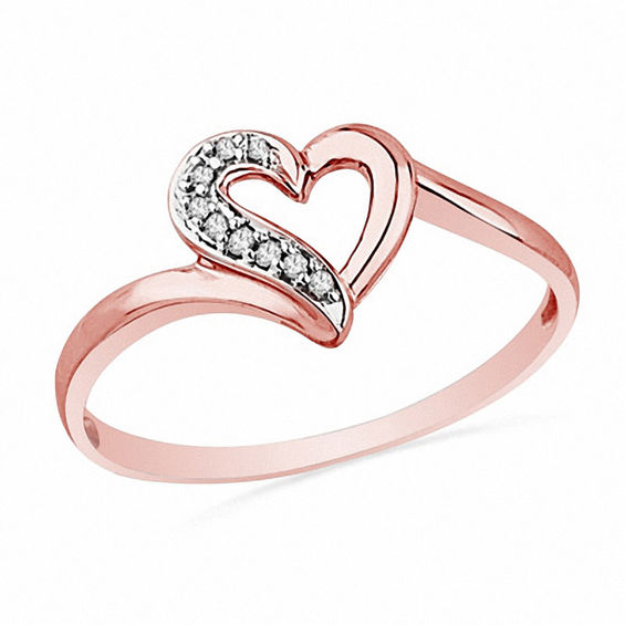Rose gold discount ring with heart