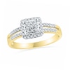 Thumbnail Image 0 of 1/4 CT. T.W. Diamond Square Frame Promise Ring in 10K Gold