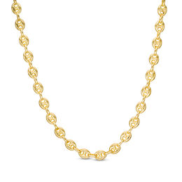 Men's 4.7mm Puffed Mariner Chain Necklace in Hollow 14K Gold - 24&quot;
