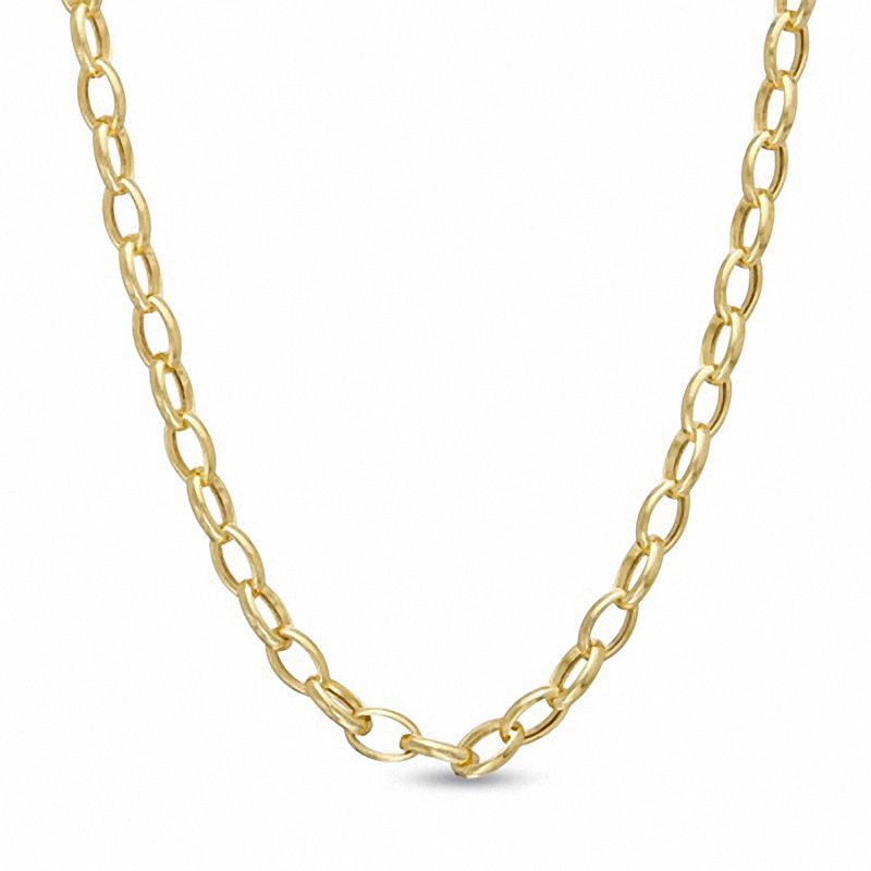 Main Image 1 of Ladies' 3.2mm Rolo Chain Necklace in 14K Gold - 18"
