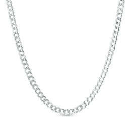 Men's 3.6mm Curb Chain Necklace in Solid 14K White Gold - 22&quot;