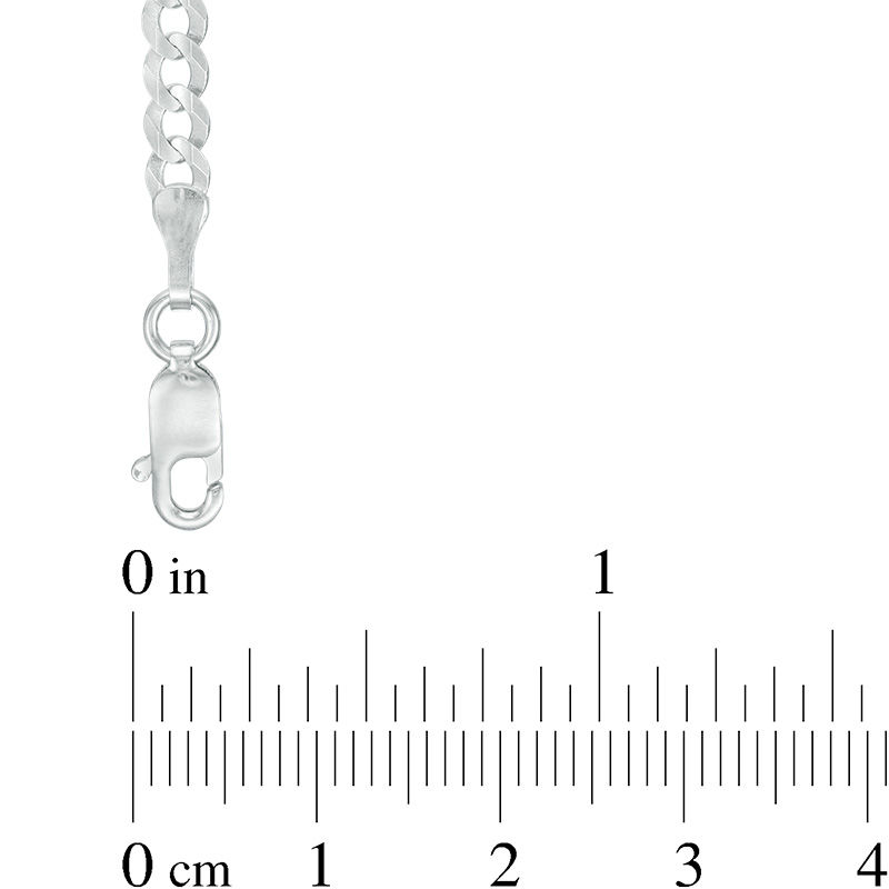 Main Image 2 of Men's 3.6mm Curb Chain Necklace in Solid 14K White Gold - 22"