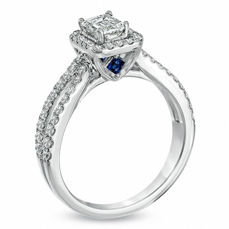 Vera Wang Love Collection 1 CT. T.W. Emerald-Cut Diamond Split Shank Ring in 14K White Gold