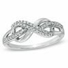 Thumbnail Image 1 of 1/5 CT. T.W. Diamond Infinity Loop Ring in Sterling Silver