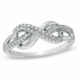 1/5 CT. T.W. Diamond Infinity Loop Ring in Sterling Silver