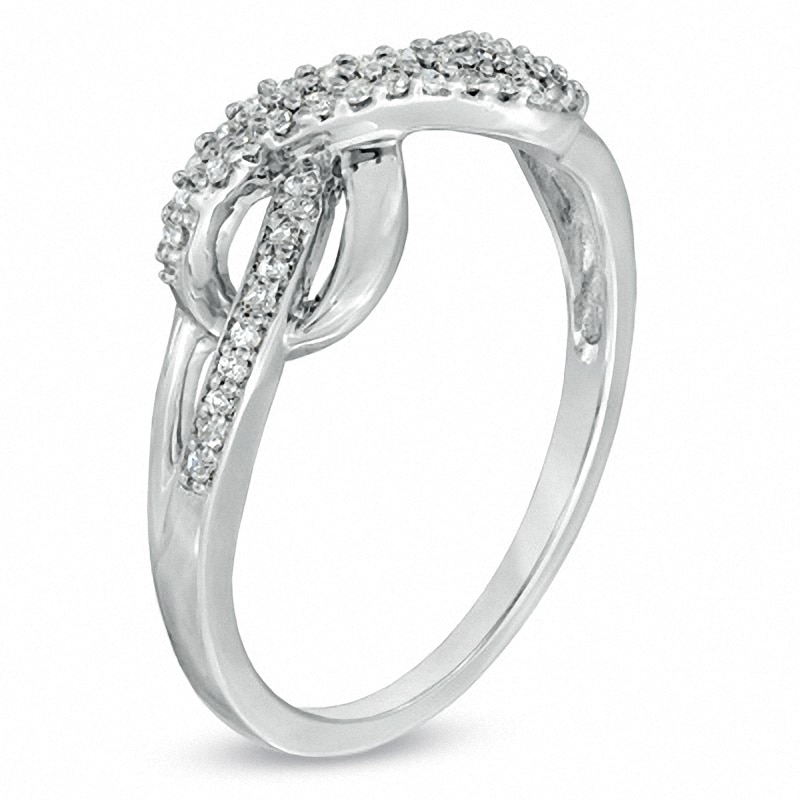 Main Image 2 of 1/5 CT. T.W. Diamond Infinity Loop Ring in Sterling Silver