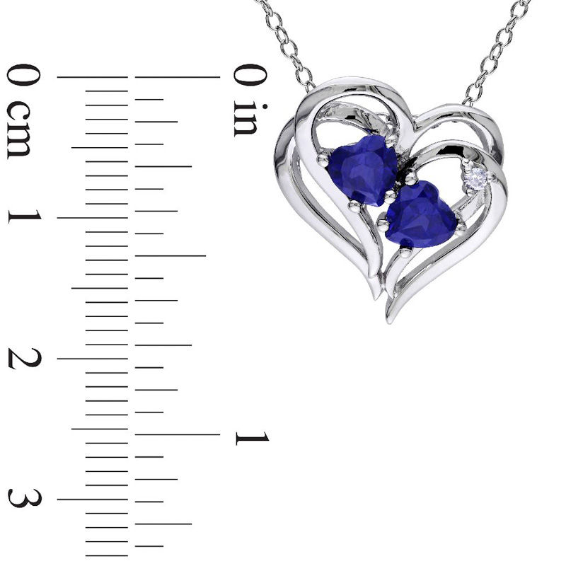 Sapphire and deals diamond heart pendant