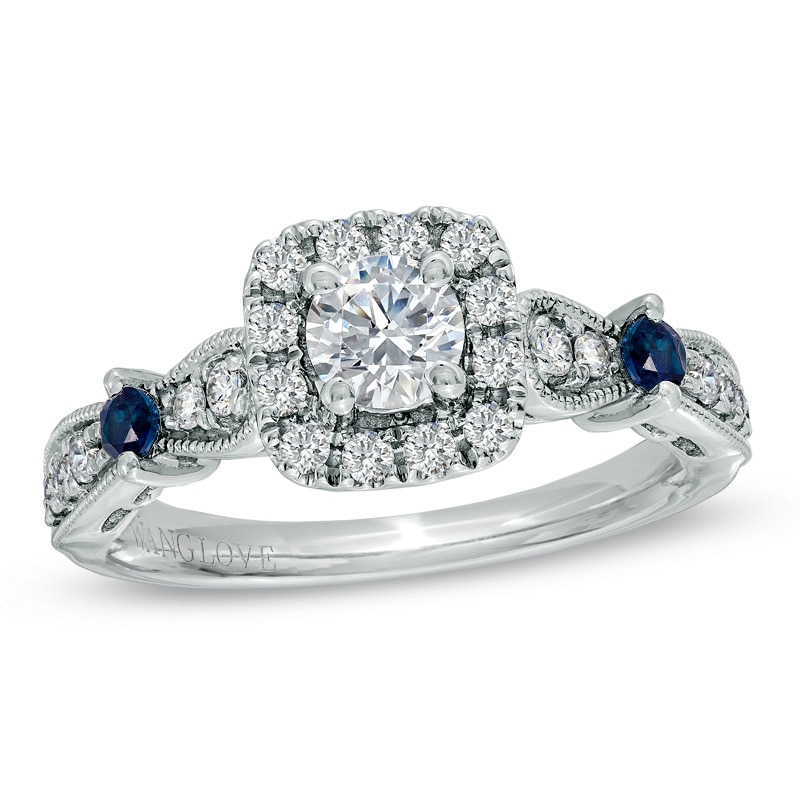 Vera Wang Love Collection 3/4 CT. T.W. Diamond Vintage-Style Ring in 14K White Gold