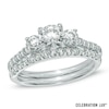 Thumbnail Image 0 of Celebration 102® 1-1/2 CT. T.W. Diamond Three Stone Bridal Set in 18K White Gold (I/SI2)