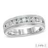 Thumbnail Image 1 of Vera Wang Men's 1/2 CT. T.W. Diamond Milgrain Wedding Band in 14K White Gold