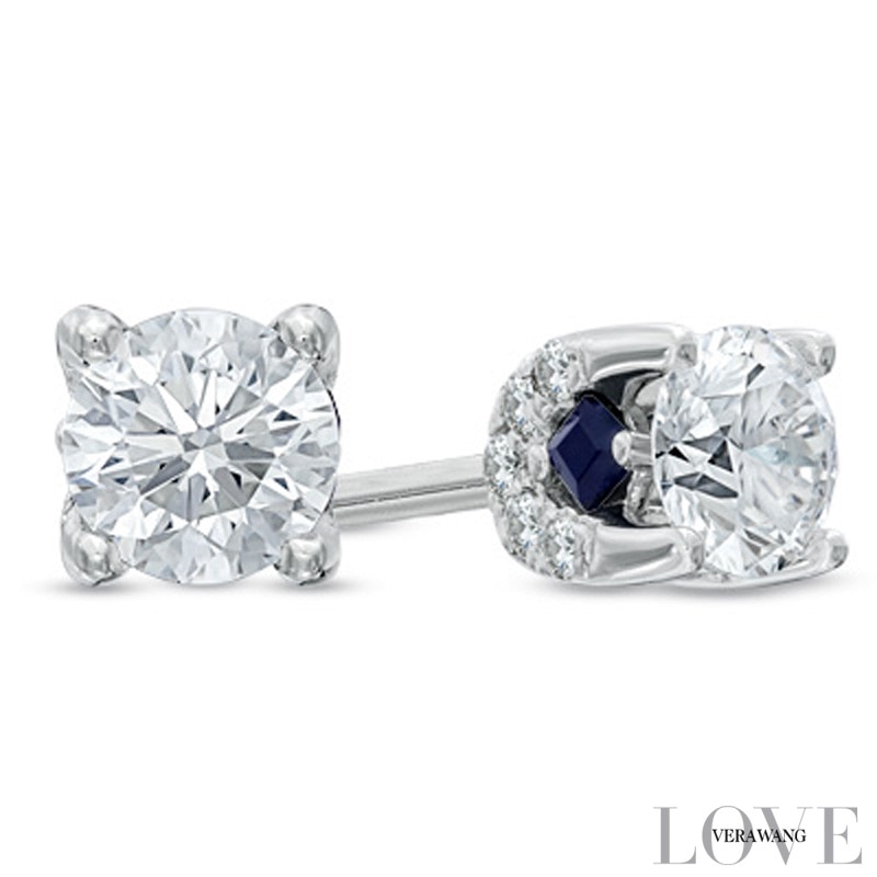 Main Image 1 of Vera Wang Love Collection 1/2 CT. T.W. Diamond Stud Earrings in 14K White Gold