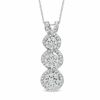 Thumbnail Image 1 of 1 CT. T.W. Diamond Linear Triple Cluster Pendant in 10K White Gold