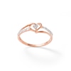 Thumbnail Image 1 of Diamond Accent Heart Promise Ring in 10K Rose Gold