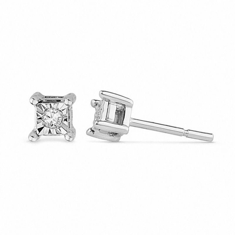 Diamond Accent Square Stud Earrings in Sterling Silver Zales Outlet