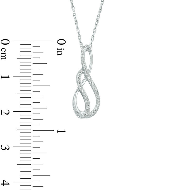 Main Image 2 of 1/10 CT. T.W. Diamond Swirl Infinity Pendant in Sterling Silver