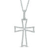 Thumbnail Image 0 of 1/5 CT. T.W. Diamond Cross Cutout Pendant in Sterling Silver