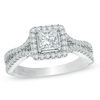 Thumbnail Image 1 of Vera Wang Love Collection 1 CT. T.W. Princess-Cut Diamond Split Shank Engagement Ring in 14K White Gold