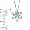 Thumbnail Image 2 of Lab-Created White Sapphire Snowflake Pendant in Sterling Silver