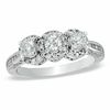 Thumbnail Image 1 of 1 CT. T.W. Diamond Three Stone Frame Ring in 10K White Gold