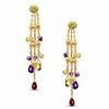 Thumbnail Image 1 of Multi Semi-Precious Gemstone Dangle Earrings in Sterling Silver with 14K Gold Plate