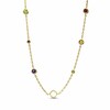 Thumbnail Image 1 of Multi Semi-Precious Gemstone Station Necklace in Sterling Silver with 14K Gold Plate - 28&quot;