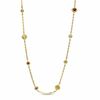 Thumbnail Image 1 of Multi Semi-Precious Gemstone Station Necklace in Sterling Silver with 14K Gold Plate - 20"