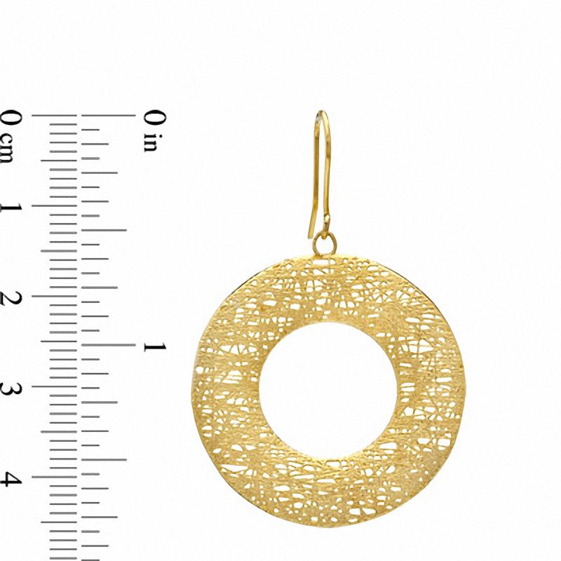 Textured Circle Earrings in 14K Gold