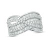 Thumbnail Image 0 of 1-1/4 CT. T.W. Diamond Layered Crossover Band in 10K White Gold