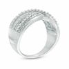 Thumbnail Image 1 of 1-1/4 CT. T.W. Diamond Layered Crossover Band in 10K White Gold
