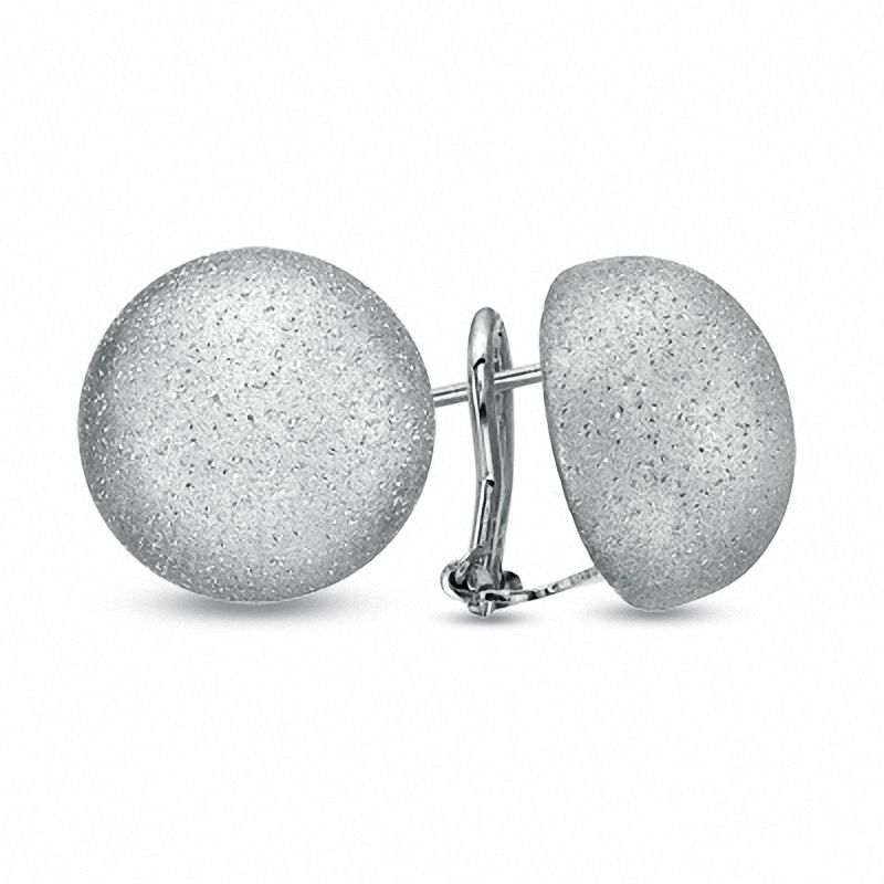 Charles Garnier Diamond-Cut Button Earrings in Sterling Silver
