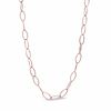 Thumbnail Image 0 of Charles Garnier Oval Link Necklace in Sterling Silver with 18K Rose Gold Plate - 30"