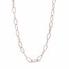 Thumbnail Image 1 of Charles Garnier Oval Link Necklace in Sterling Silver with 18K Rose Gold Plate - 30"