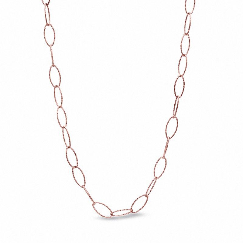 Charles Garnier Oval Link Necklace in Sterling Silver with 18K Rose Gold Plate - 30"