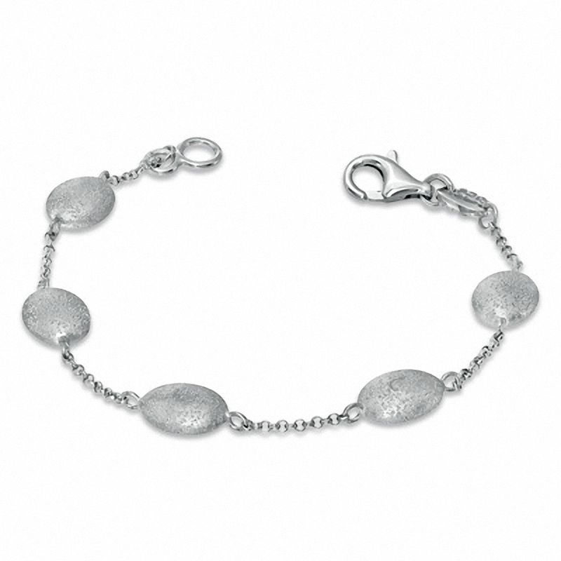 Main Image 2 of Charles Garnier Oval Station Bracelet in Sterling Silver - 7.25"