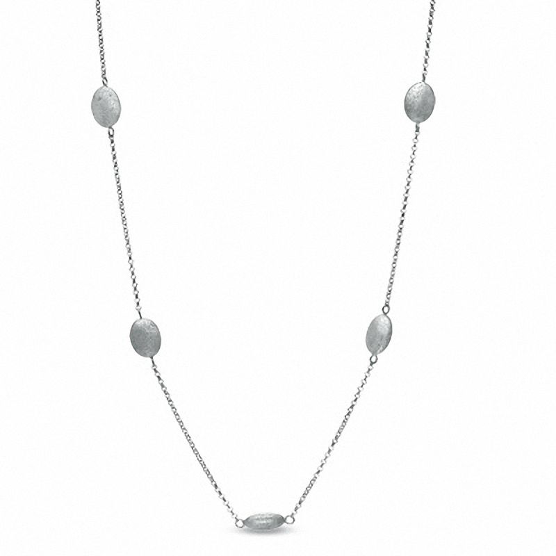 Main Image 1 of Charles Garnier Oval Station Necklace in Sterling Silver - 25"
