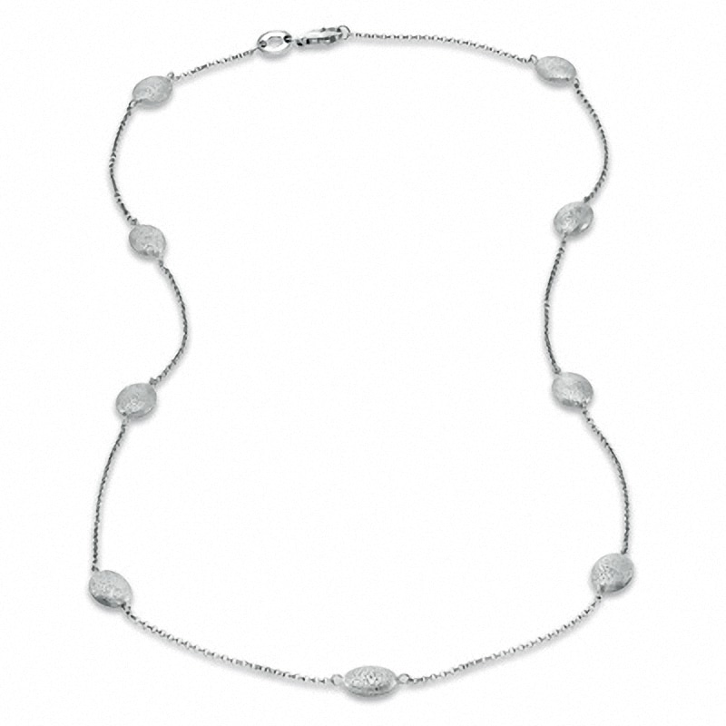 Main Image 2 of Charles Garnier Oval Station Necklace in Sterling Silver - 25"