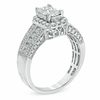 Thumbnail Image 2 of 1 CT. T.W. Composite Emerald-Cut Diamond Multi-Row Engagement Ring in 14K White Gold