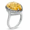 Thumbnail Image 2 of Pear-Shaped Citrine and Lab-Created White Sapphire Ring in Sterling Silver