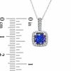 Thumbnail Image 2 of 6.0mm Cushion-Cut Tanzanite and 1/6 CT. T.W. Diamond Pendant in 14K White Gold
