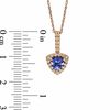 Thumbnail Image 1 of 5.5mm Trillion-Cut Tanzanite and 1/7 CT. T.W. Diamond Pendant in 14K Rose Gold