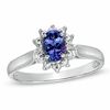 Thumbnail Image 1 of Oval Tanzanite and Diamond Accent Ring in 14K White Gold