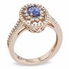 Thumbnail Image 2 of Oval Tanzanite and 1/2 CT. T.W. Diamond Ring in 14K Rose Gold