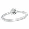 Thumbnail Image 0 of Stackable Diamond Accent Flower Ring in 10K White Gold