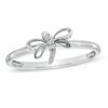 Stackable Diamond Accent Dragonfly Ring in 10K White Gold