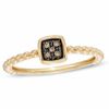 Stackable Champagne Diamond Accent Square Ring in 10K Gold