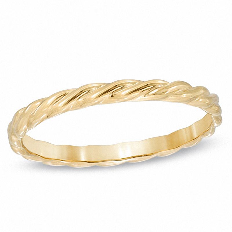 Stackable Twist Ring in 10K Gold