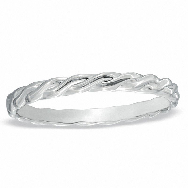 Stackable Twist Ring in 10K White Gold