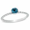 Thumbnail Image 1 of Stackable 4.0mm Blue Topaz Ring in 10K White Gold